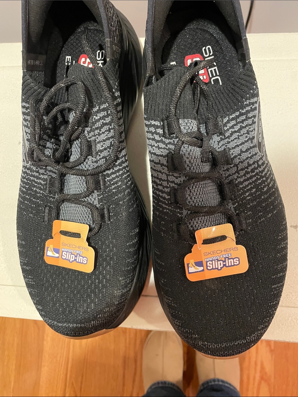 Skechers Slip-Ins Knit Slip-On Sneakers - Black & Gray